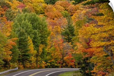 Autumn Color Along Highway 26 Near Houghton In The Upper Peninsula Of Michigan, USA