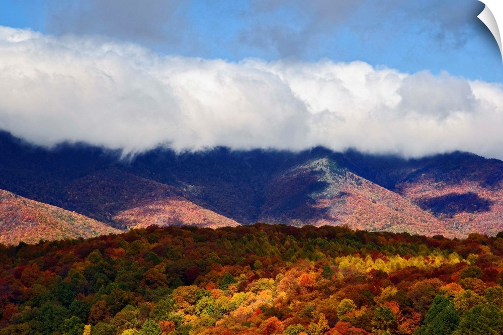 Autumn view of Southern Appalachian Mountains from Blue Ridge Parkway, near Grandfather Mountain, North Carolina