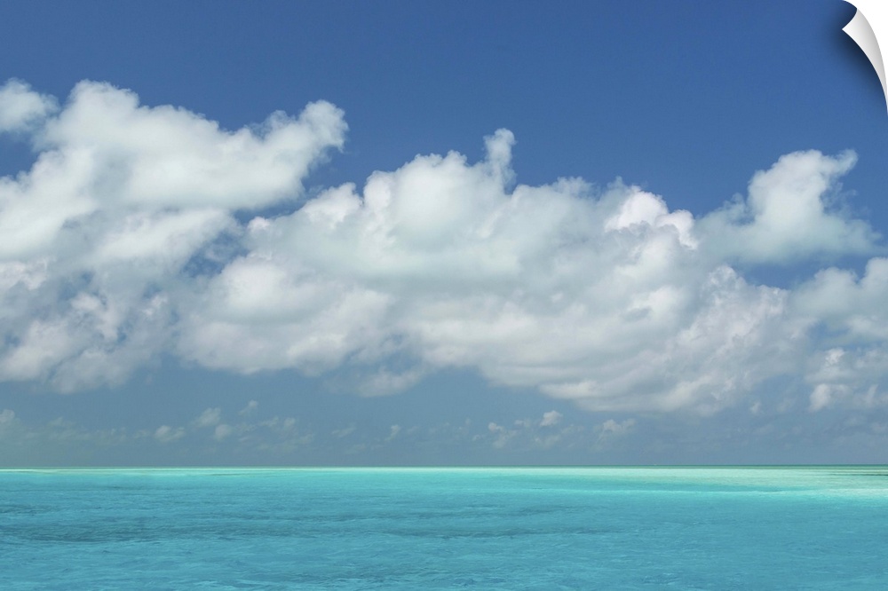 Bahamas, Exuma Island. Seascape of aqua ocean.