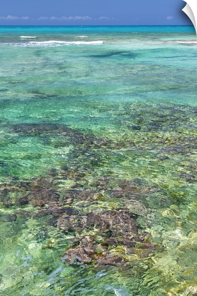 Bahamas, Exuma Island. Seascape of clear ocean water.