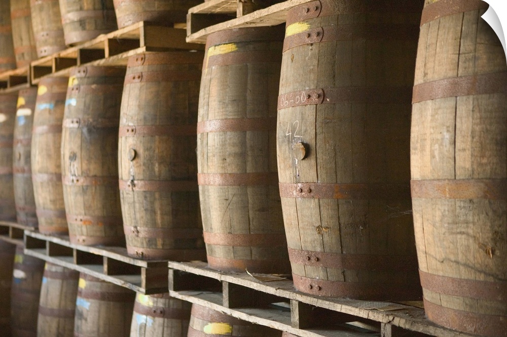 BAHAMAS-New Providence Island-Coral Harbour:.Bacardi Rum Factory -.Rum Aging Casks