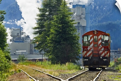 British Columbia, Columbia River Basin, Castlegar, train at Celgar Pulp Mill