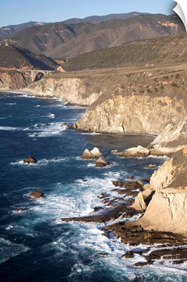 California, Big Sur, ragged and rough cliffs on Highway 1
