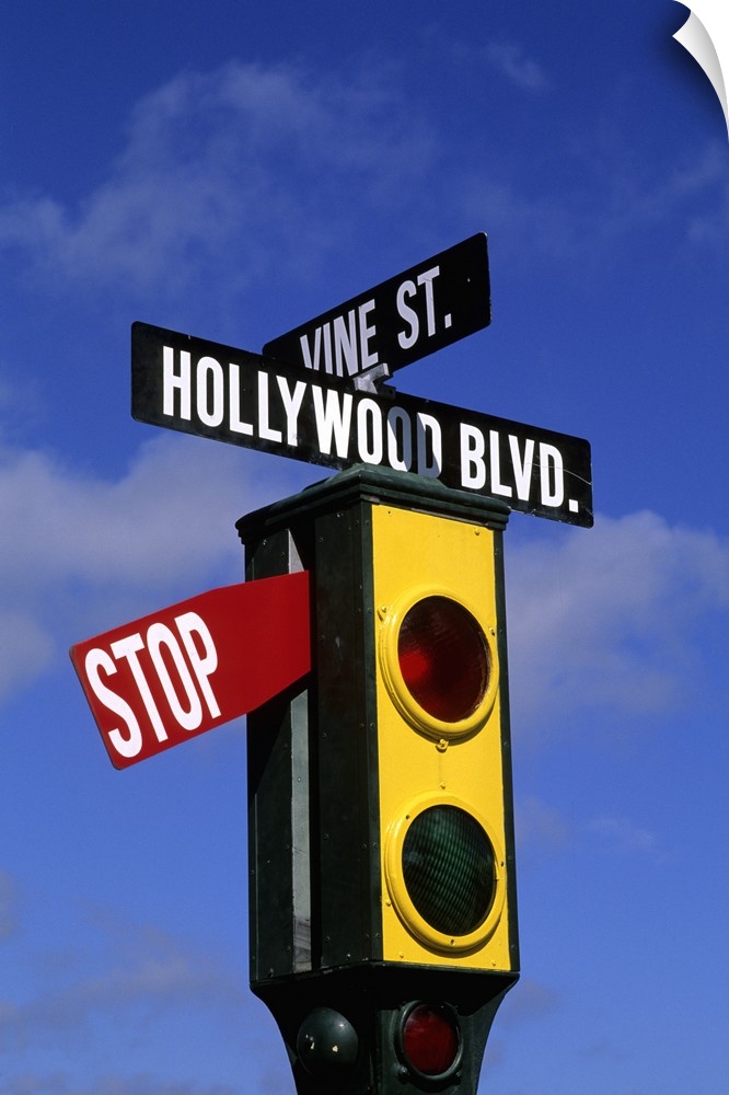 Famous Los Angeles Hollywood landmark in California, Corner of Hollywood and Vine.