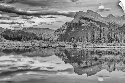 Canada, Alberta, Banff National Park, Mt. Rundle Reflected In Vermillion Lake