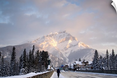 Canada, Banff, View of Mt. Norquay in Winter