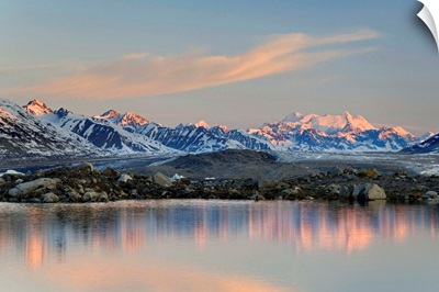 Canada, British Columbia, Alsek River Valley. Alsek Lake and Alsek Glacier