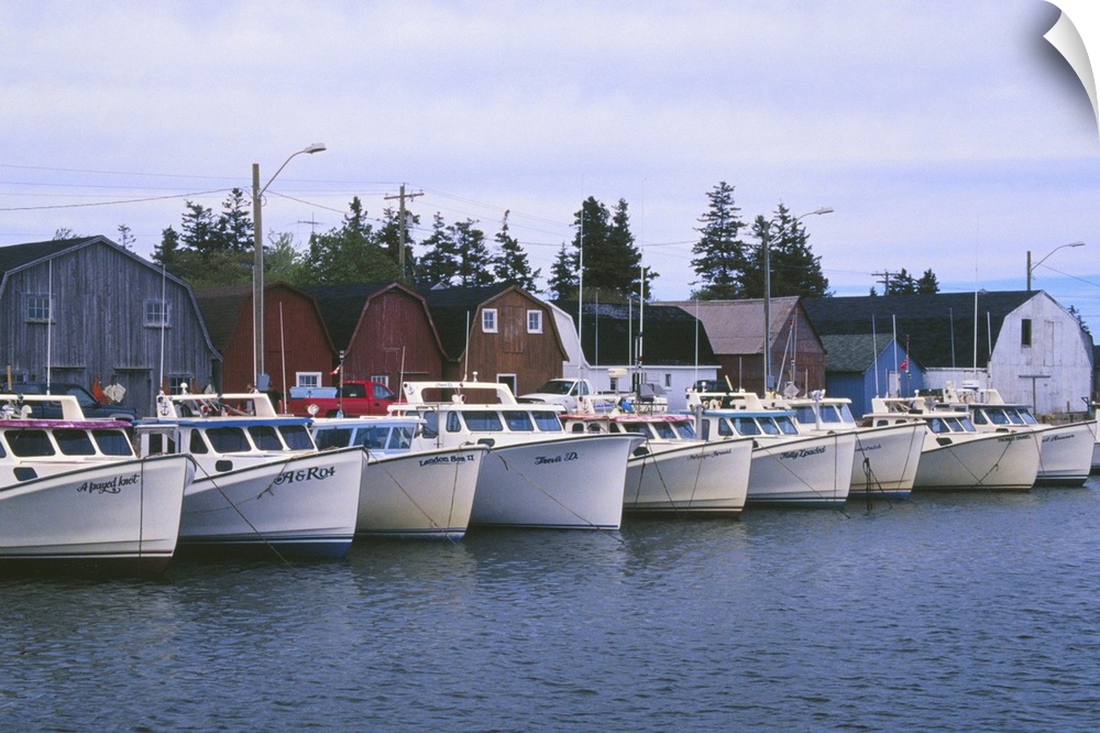 N.A. Canada, Prince Edward Island.  Boats in Malpeque harbor.