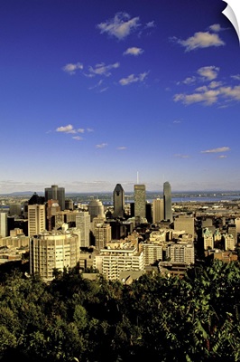 Canada, Quebec, Montreal. City skyline from Mount Royal Park Observatory