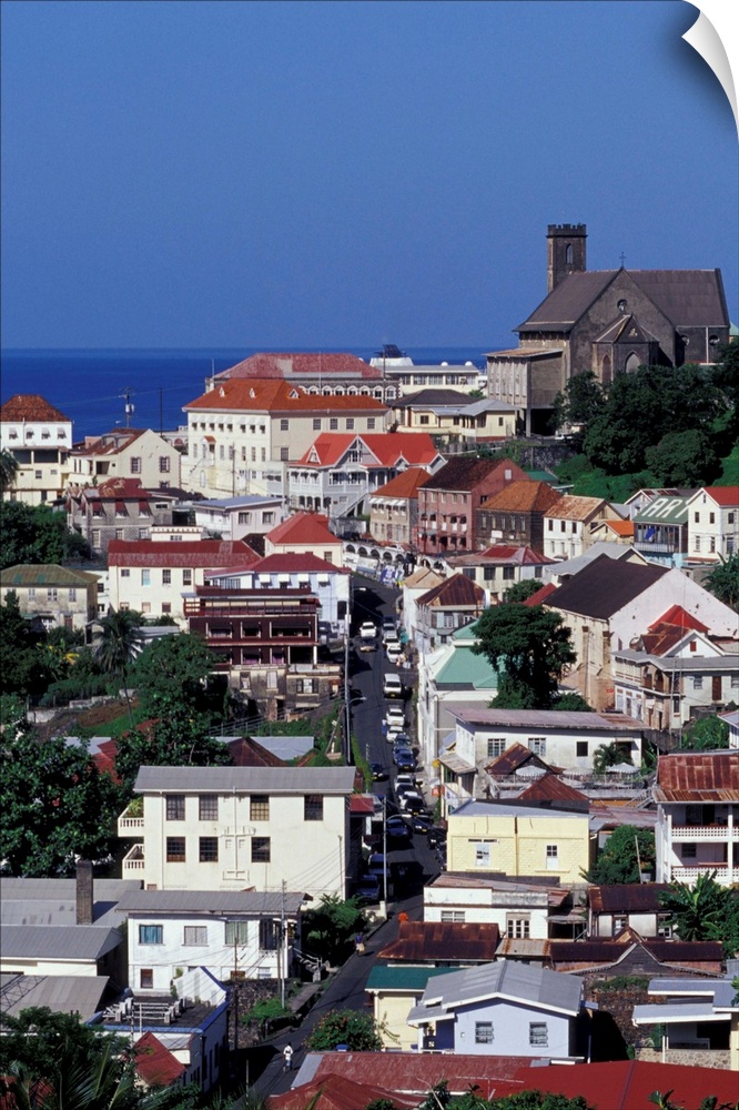 CARIBBEAN, Grenada, St. George's.View of downtown