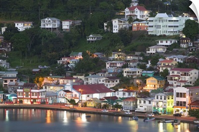 Caribbean, Grenada, St. George's Harbor, The Carenage, Evening View from Fort George