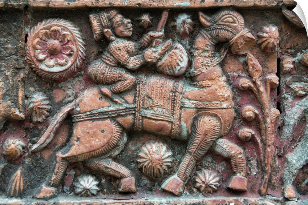 Close-Up Of Relief Carving, Puthia Temple Complex, Rajshahi Division, Bangladesh