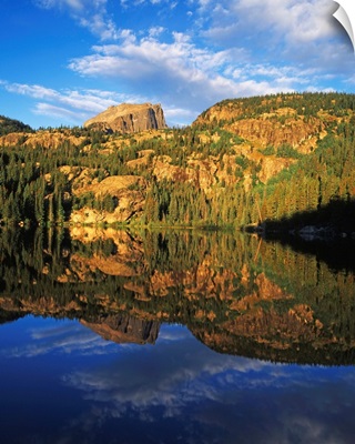 Colorado, Hallett Peak reflected on Bear Lake, Rocky Mountains National Park