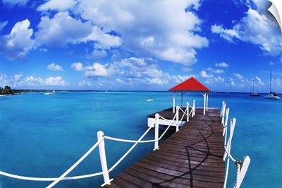 Colorful view of dock in St. Francois, Guadeloupe