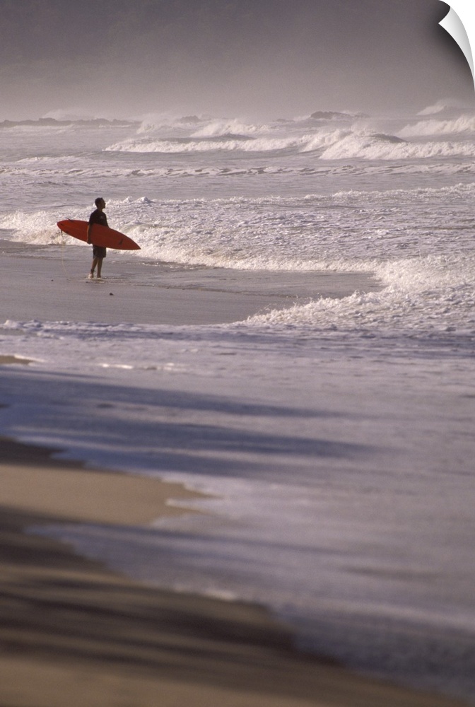 Costa Rica, Nicoya Peninsula. Surfer on Playa Santa Teresa.