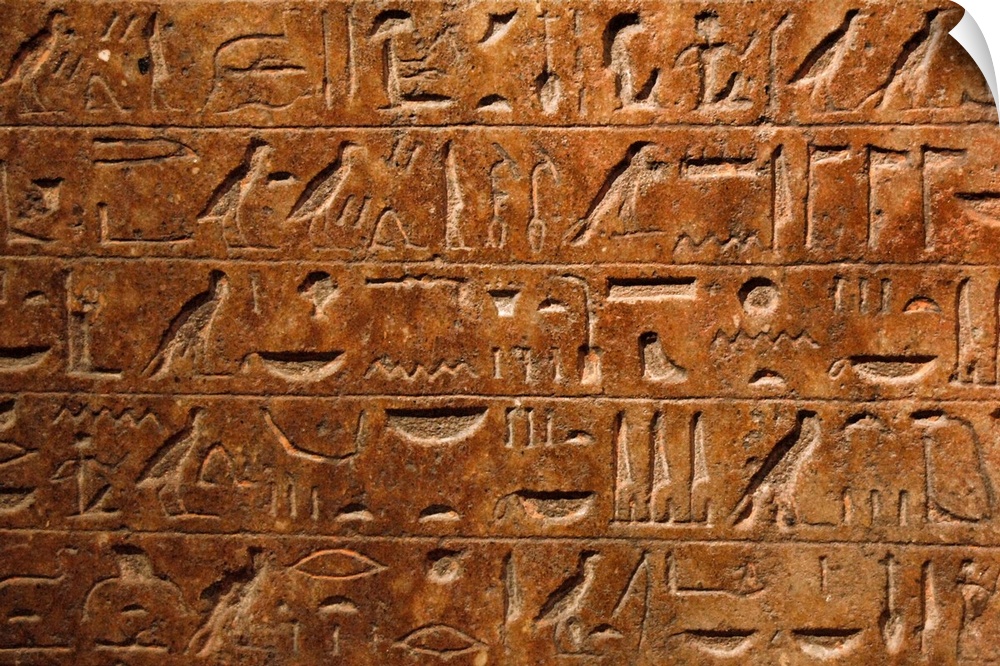 Egyptian Art.  New Empire. 18th Dynasty. Stele with a hymn to Amun. Detail of hieroglyphic writing. Museum of Fine Arts. B...