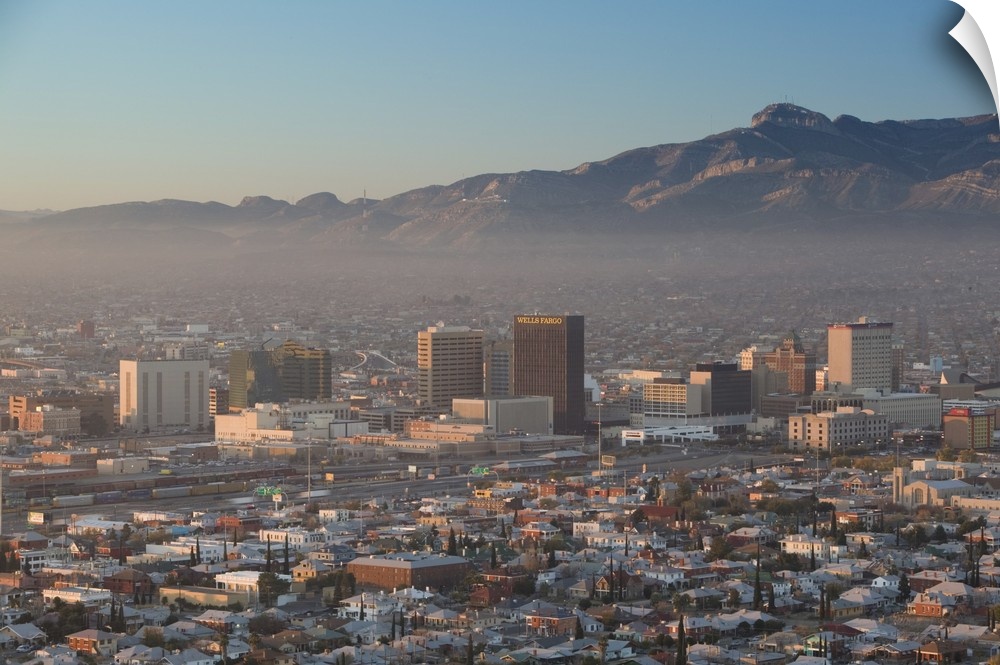 El Paso, Texas, Downtown View from Scenic Drive, Dawn.