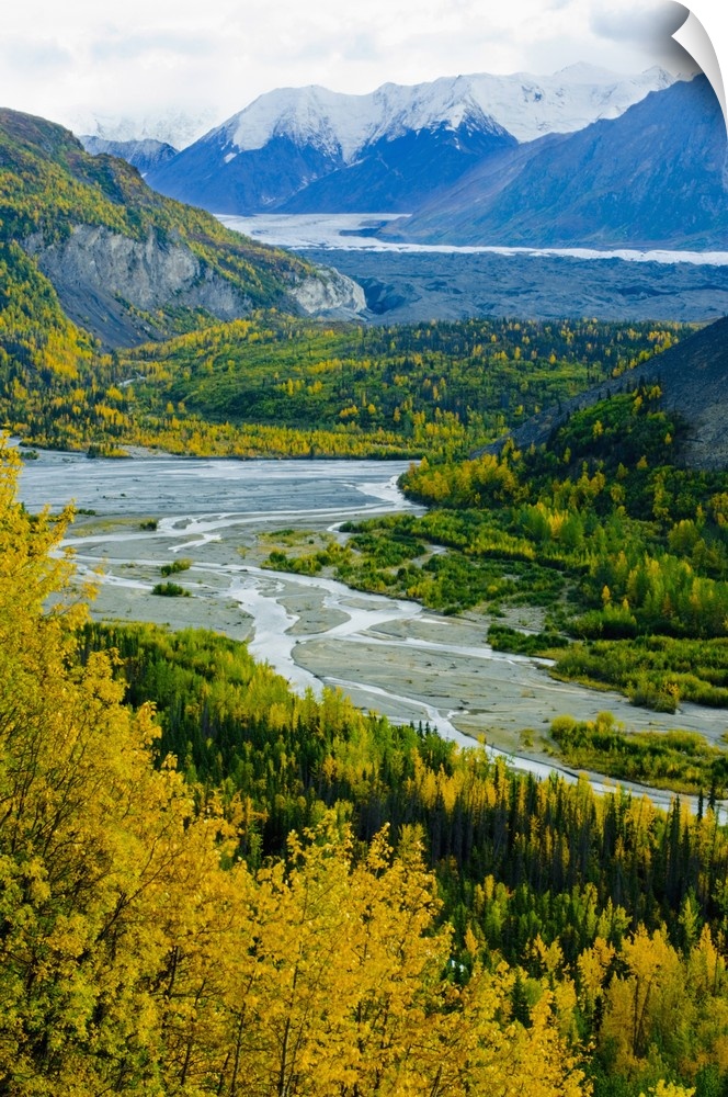 Exit Glacier winds its way through the Kenai Mountains in Kenai Fjords National Park, Alaska.