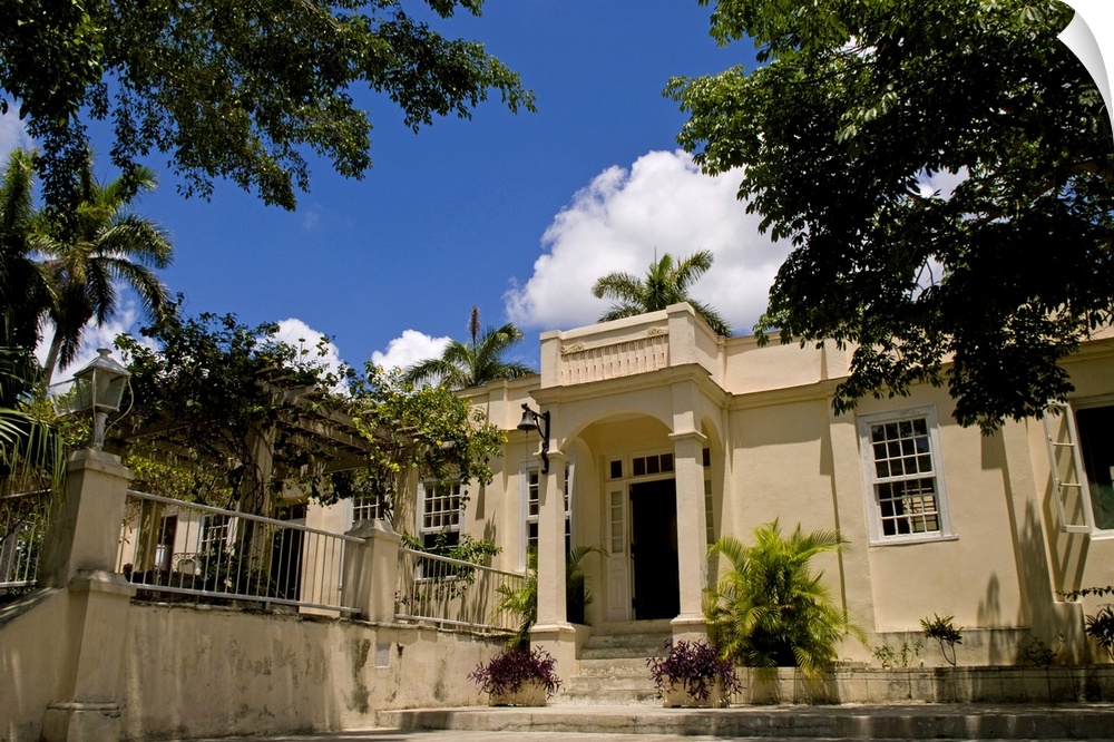 Exterior of the historical home of writer Ernest Hemingway in Havana Cuba where he wrote many oif his writings and is now ...