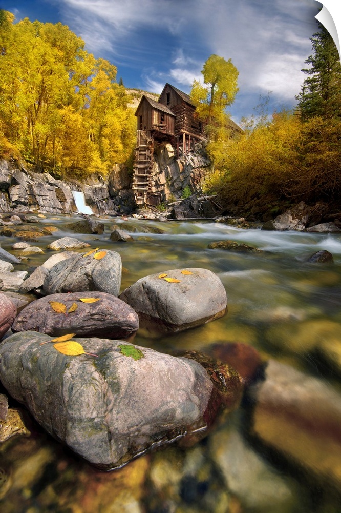 Fall at the crystal mill near marble, Colorado in the Rocky Mountains.