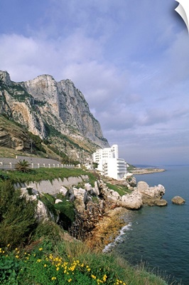 Famous Rock Of Gibraltar With Mediterranean Cliffs In Gibraltar