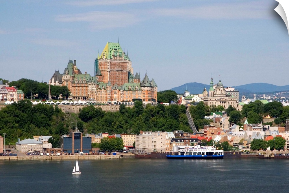 Ferry boat on the St. Lawrence River at Quebec City, Quebec, Canada...canada, canadian, quebec, quebec city, st. lawrence ...