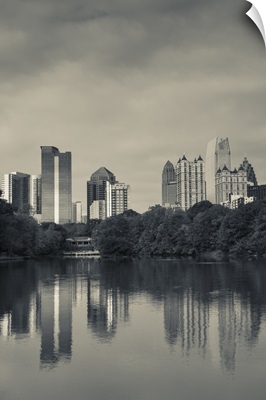 Georgia, Atlanta, city skyline from Piedmont Park