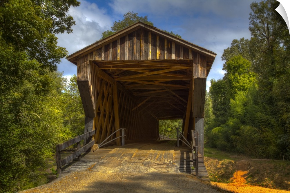 USA, Georgia, Oldest wooden covered bridge in Georgia.