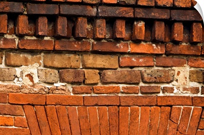 Georgia, Savannah, Brick on an old building in the Historic District