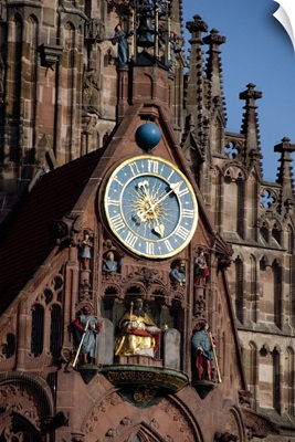 Germany, Nuremberg. Our Lady's Church facade, Mannleinlaufen