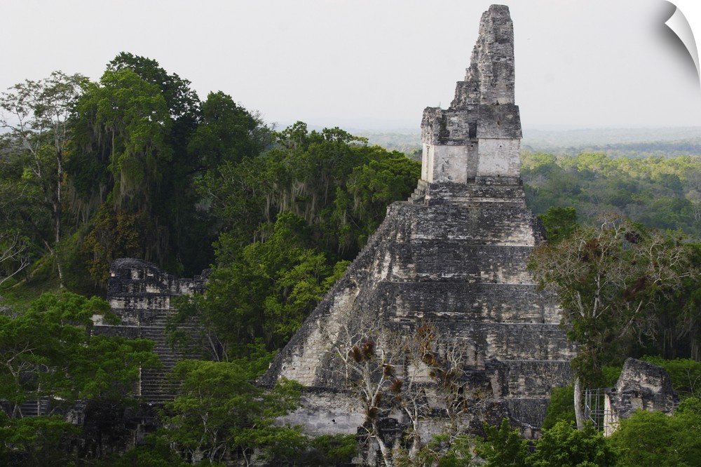 Guatemala, Tikal, Temple I seen from Temple V.