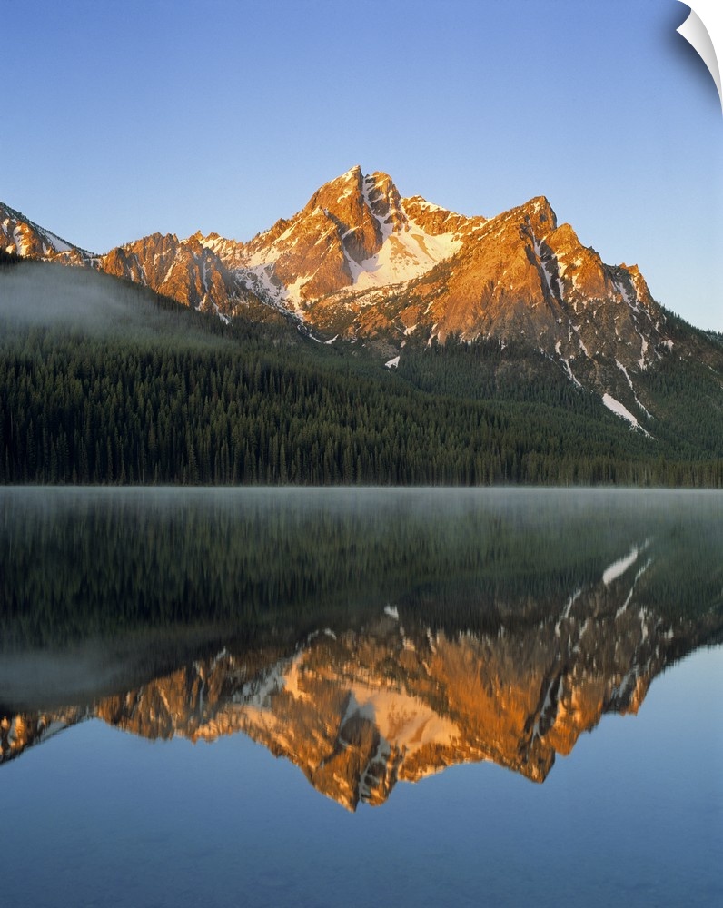 USA, Idaho, Sawtooth NRA. Stanley Lake reflects the Sawtooth Range in the Sawtooth NRA, Idaho.