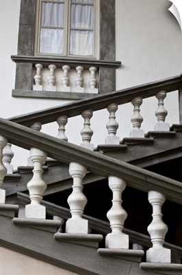Italy, Tuscany, Lucca, Stairs In The Pfanner Palace And Gardens