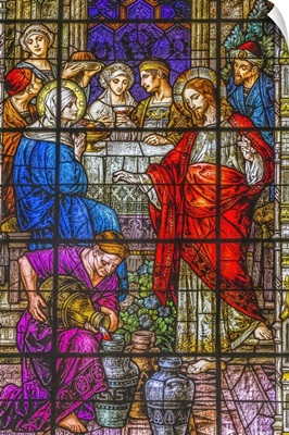 Jesus Changing Water Wine Stained Glass Gesu Church, Miami, Florida, Built 1920's