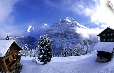 Life In Switzerland Beautiful Snow Scene In Mt Jungfrau In Murren Switzerland