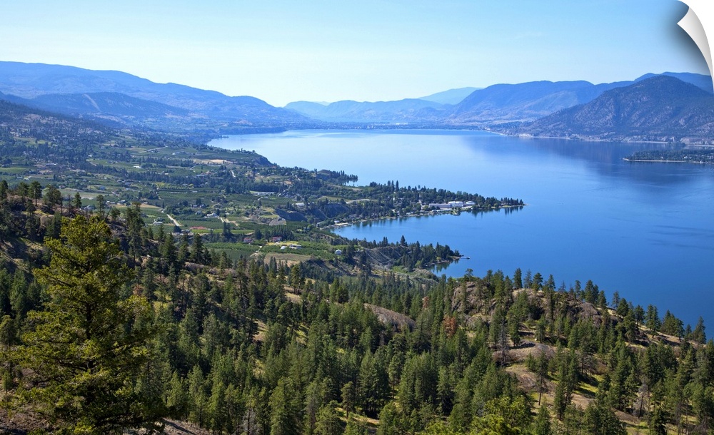 Looking down onto Okanangan Lake near Penticton British Columbia Canada