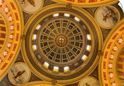 Looking up at the rotunda in the State Capitol Building in Helena, Montana, USA