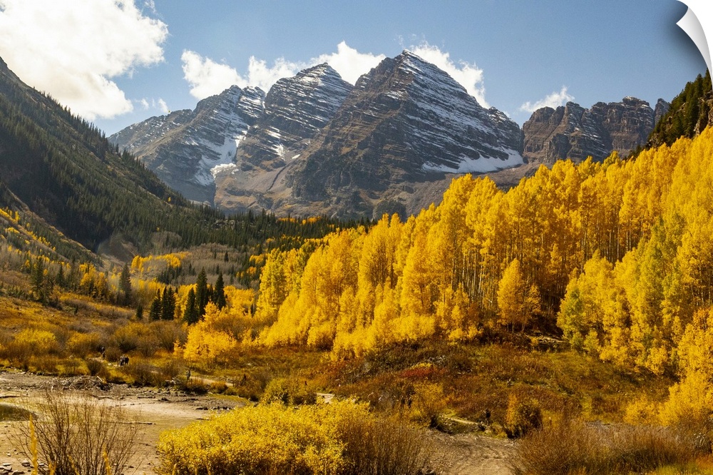 Maroon Bells-Snowmass Wilderness in Aspen, Colorado in autumn. United States, Colorado.
