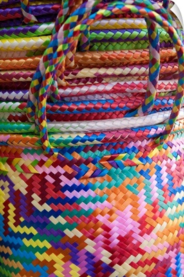 Mexico, Oaxaca Province, Oaxaca, woven baskets on display at market