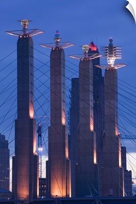 Missouri, Kansas City, Towers of the Kansas City Convention Center before dawn