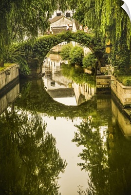 Moon Bridge, Shaoxing City, Zhejiang Province, China, Water Reflections Small City