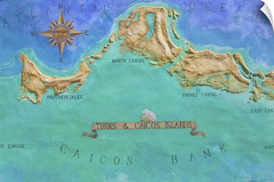 Mural Map of Turks and Caicos Islands