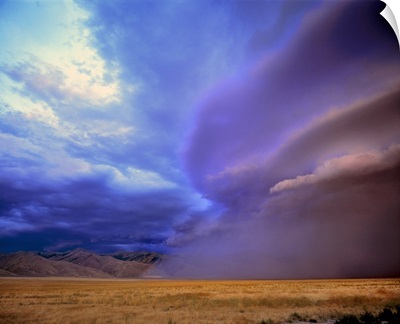 Nevada, storm clouds over the Humbolt Country desert in Nevada