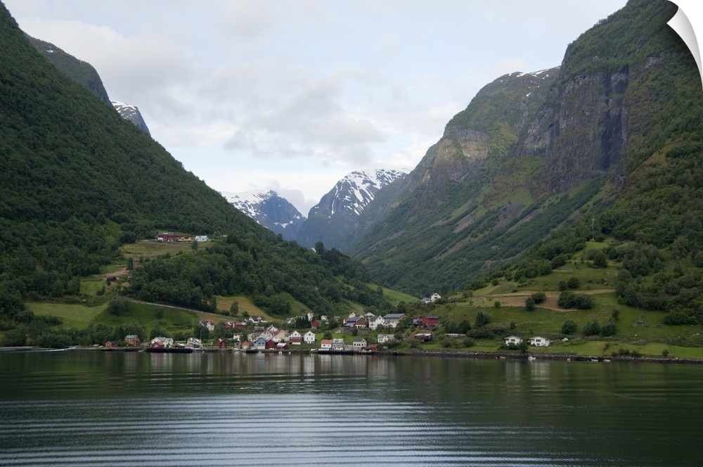 Norway, Sogne Fjord (aka Sognefjord), the longest fjord in the world. Views sailing down Aurlands Fojrd into Flam.