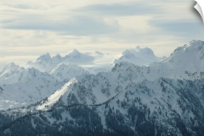 Olympic Mountains viewed from Hurricane Ridge, Mount Olympus and glacier