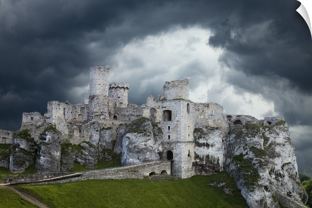 Poland. Composite of Ogrodzieniec Castle.