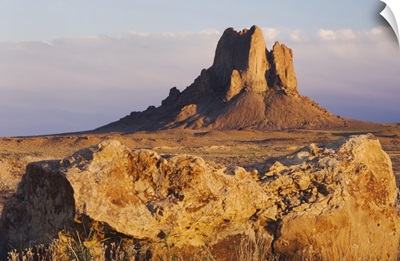 Rocks at sunset, Shiprock, Navajo Indian Reserve, New Mexico