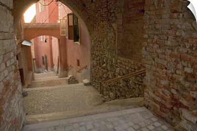 Romania, Sibiu, Walk way from the Big Square of the old city