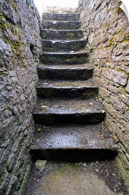 Ross Errily Friary, Ireland, Ancient Stairs Lead To A Room That No Longer Has A Roof