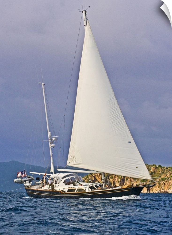 Sail boating at Norman Island, British Virgin Islands